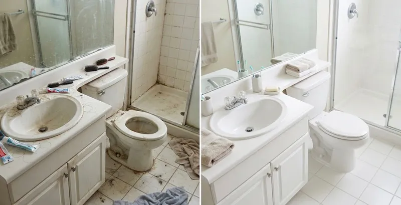 Our team cleaning a home